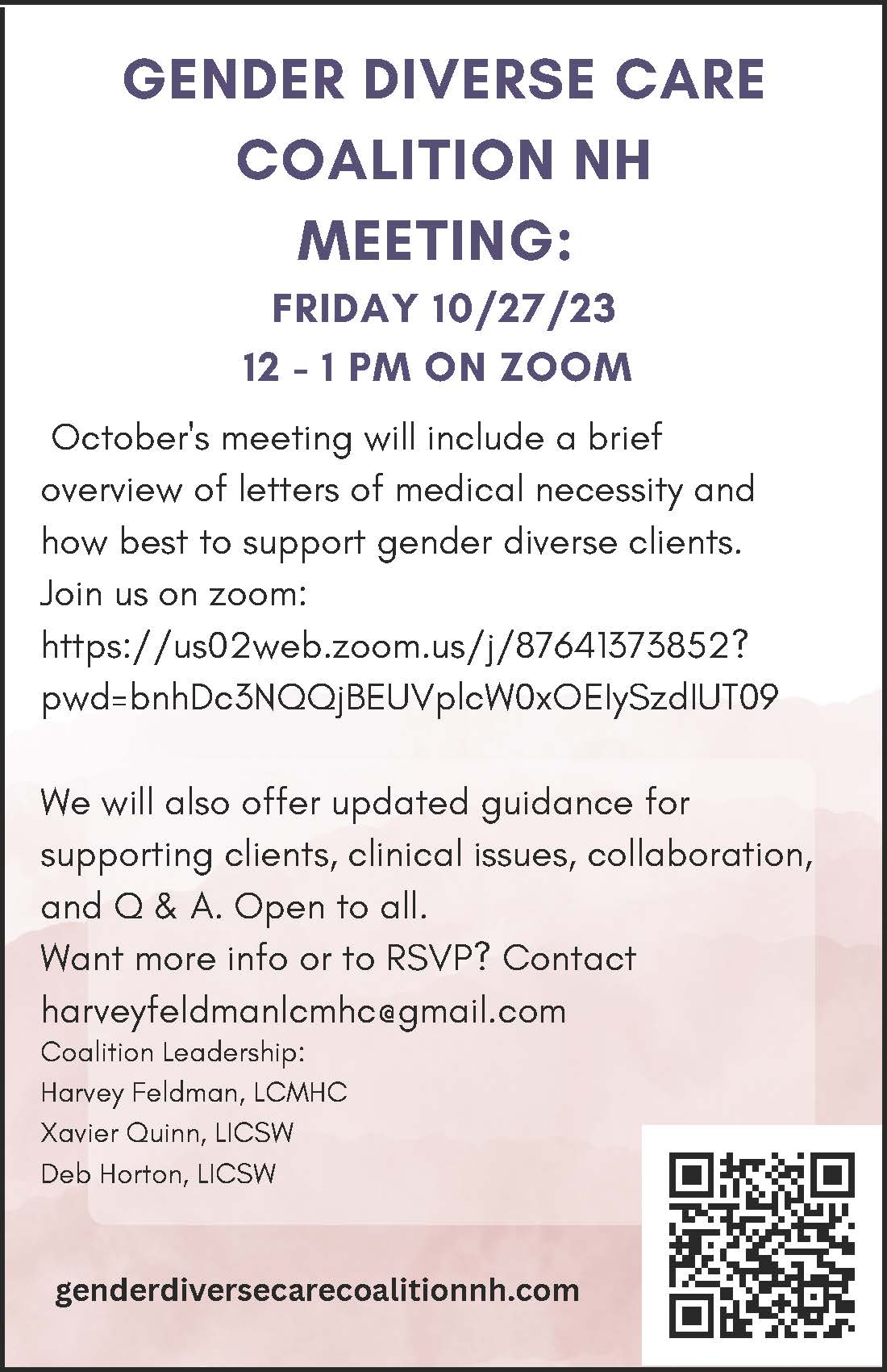 October 2023 meeting - Gender Diverse Care Coalition NH